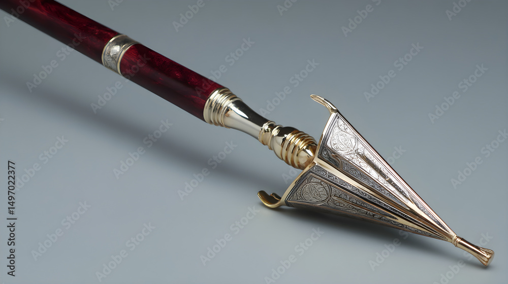 Fototapeta premium Mitre and staff combination, angled top-down, ultra-realistic,