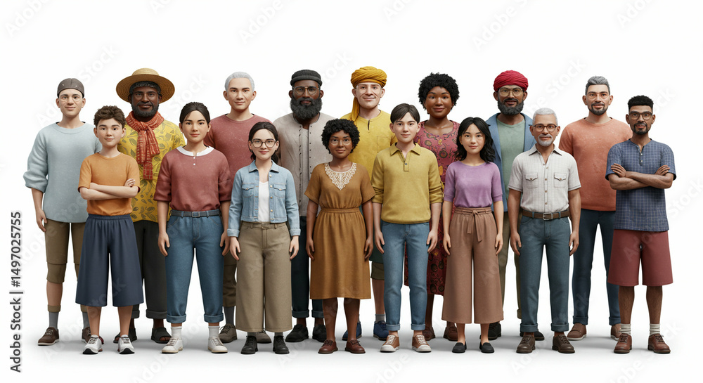 Obraz premium Diverse group of people standing together