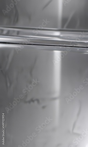 Gleaming silver surface, polished to a mirror sheen, metal, reflective texture