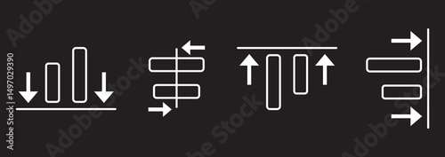 Alignment icon. design align icon set. Vector illustration. Editable Stroke. Line, Solid, Flat Line, Suitable for Web Page, Mobile App, right alignment
