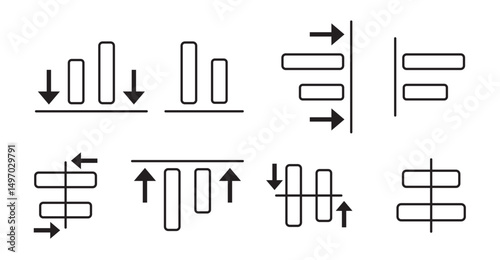 Alignment icon. design align icon set. Vector illustration. Editable Stroke. Line, Solid, Flat Line, Suitable for Web Page, Mobile App, right alignment