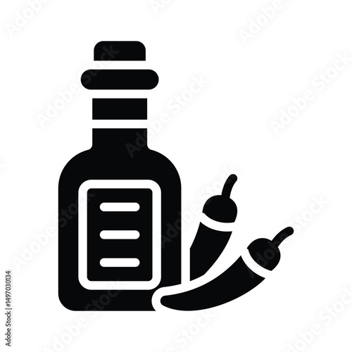 A glyph style icon of traditional tequila bottle