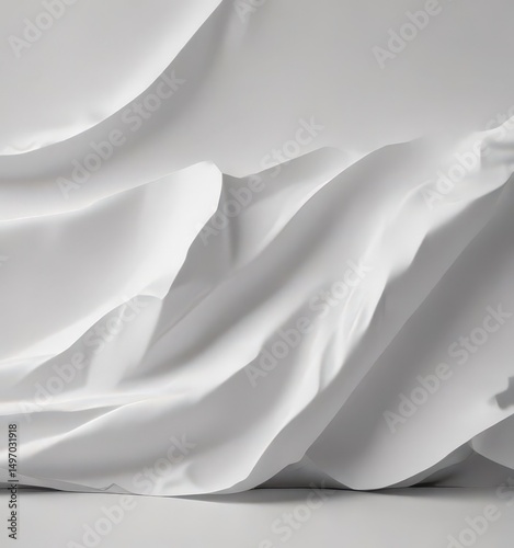 Soft, fibrous white paper texture with gentle folds ,  blank,  note,  subtle