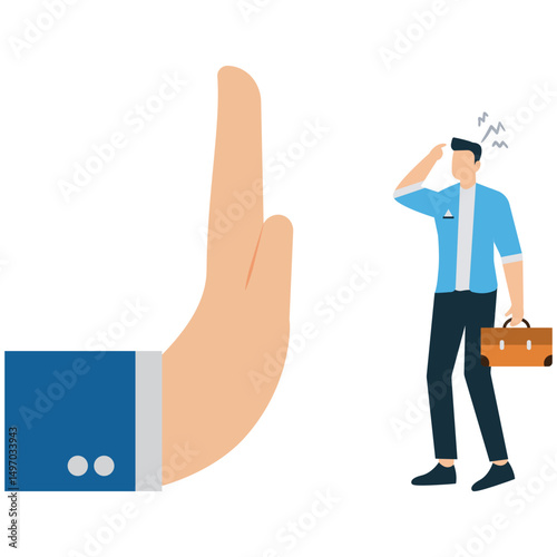 Rejected Businessman Facing a Harsh �No� Gesture