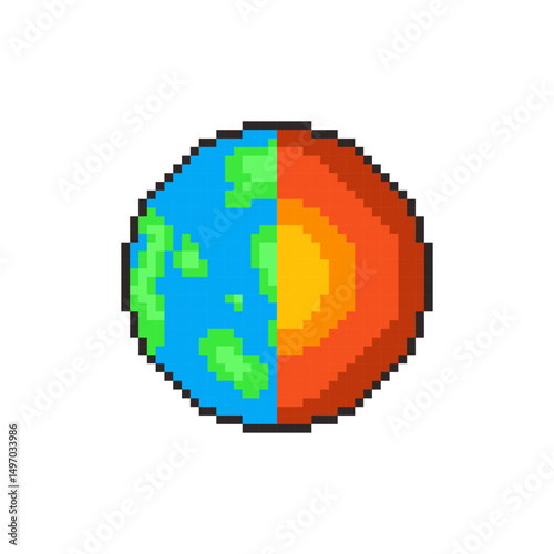 Pixel art Geology Earth Structure game asset design