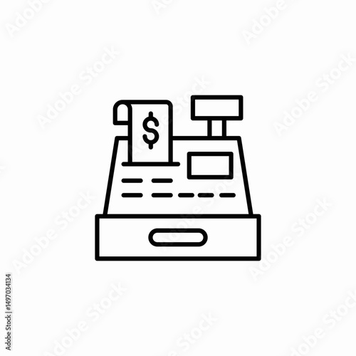 cash register icon sign vector