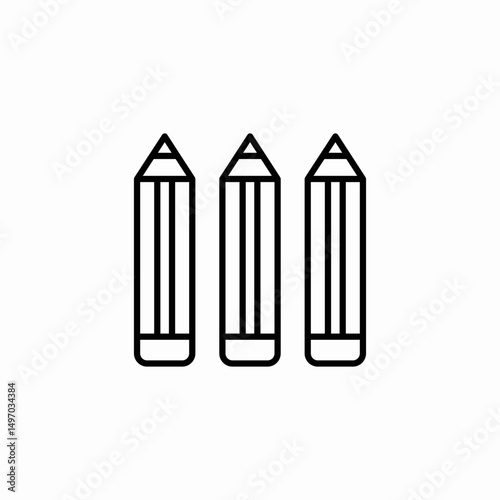 colored pencils icon sign vector