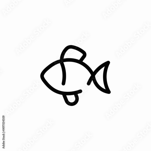 cooked fish icon sign vector