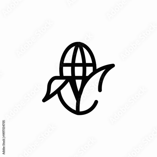 corn plant icon sign vector