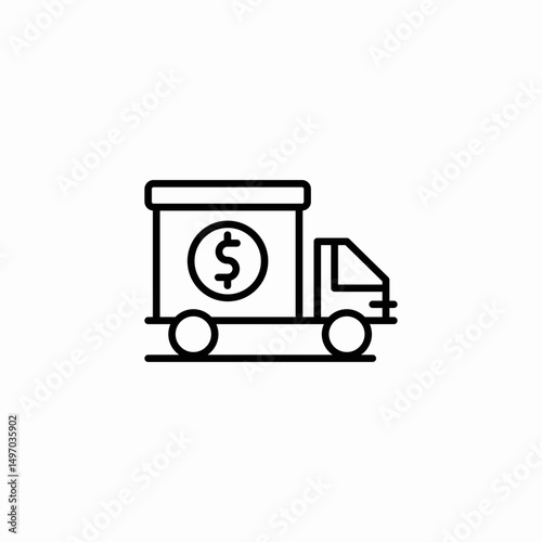 dolar truck icon sign vector
