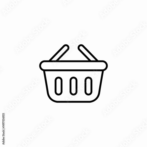 empty basket icon sign vector