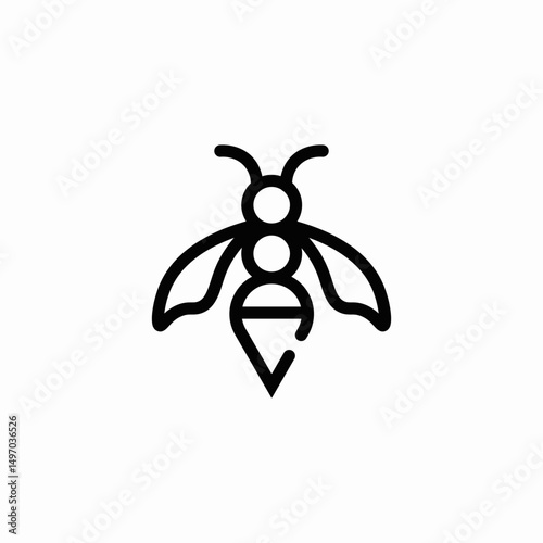 flying wasp icon sign vector