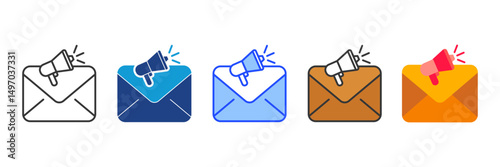 Email Marketing Icon Set Multiple Style Collection