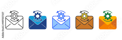 Email Automation Icon Set Multiple Style Collection