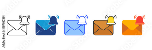 Email Notification Icon Set Multiple Style Collection