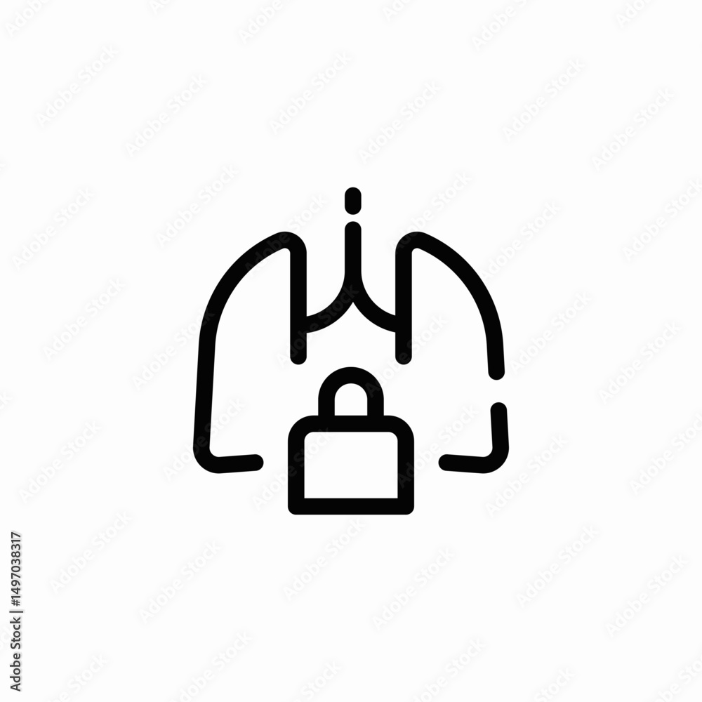locked lungs icon sign vector locked lungs icon sign vector