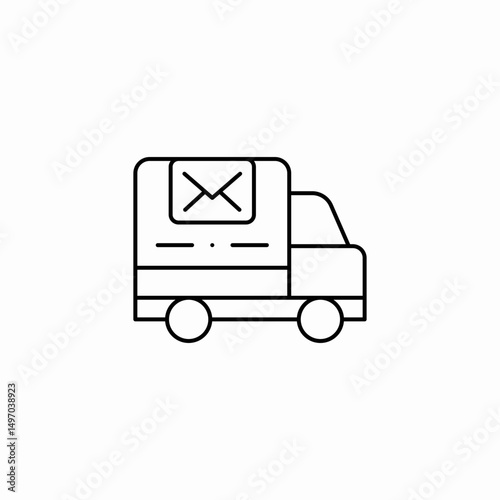 mail truck icon sign vector