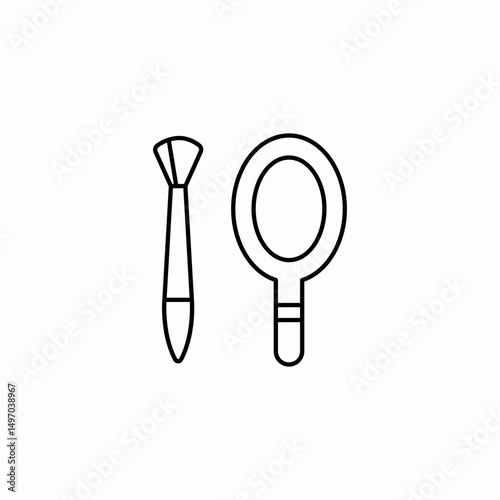 makeup brush icon sign vector