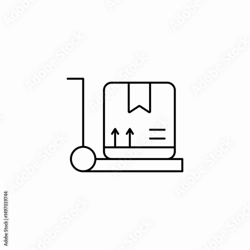 moving cart icon sign vector
