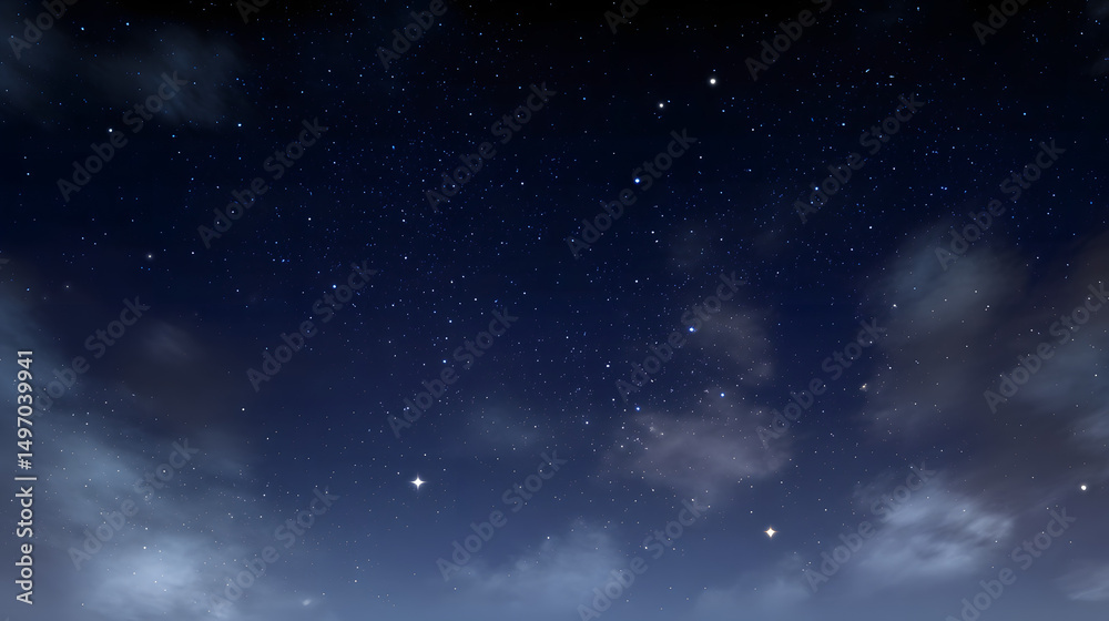 Fototapeta premium A dark sky with many stars