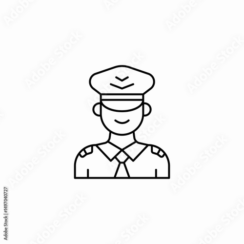 pilot uniform icon sign vector