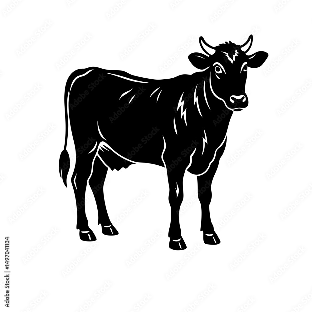 Fototapeta premium Silhouette Illustration Of Cow