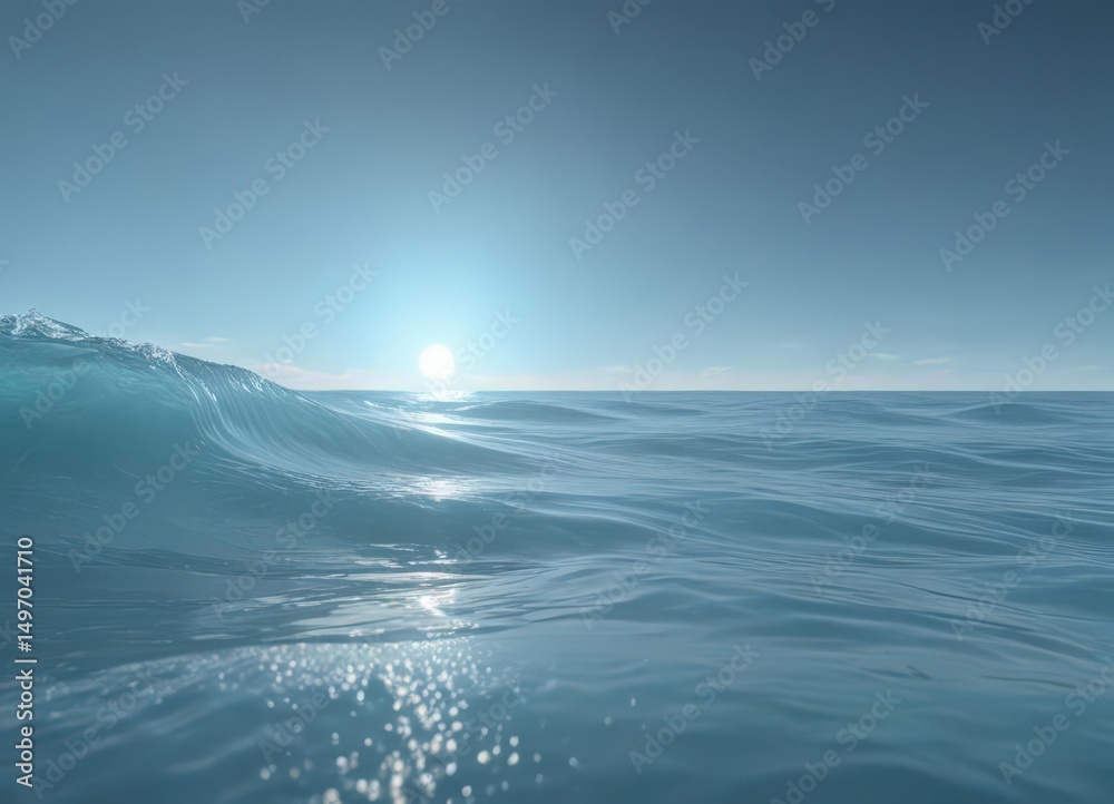 Naklejka premium Dreamy light blue fade, ethereal oceanic feel, smooth abstract, calm, ethereal