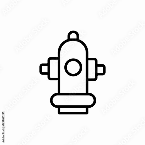 Fire hydrant emergency water icon vector sign
