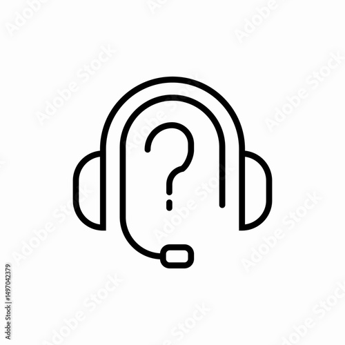 Help support headphones icon vector sign