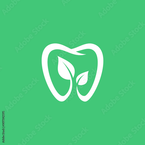 Nature Dental logo design vector template