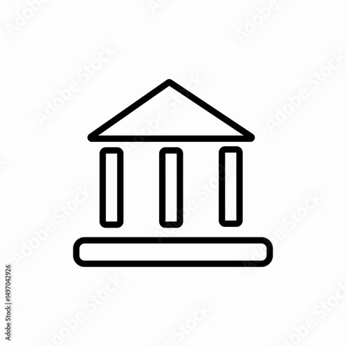 Bank finance building icon vector sign