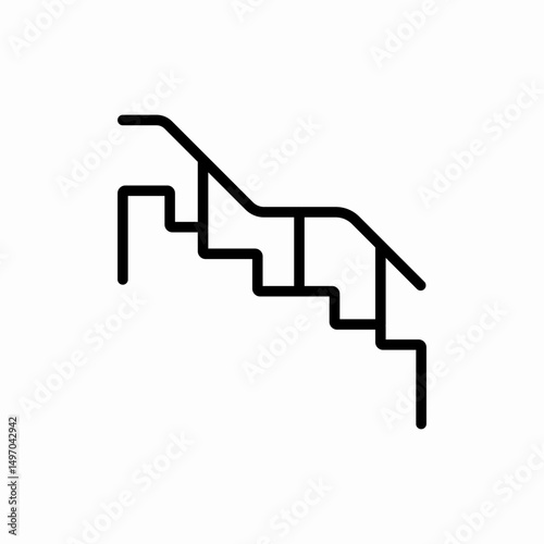 Stairs steps down icon vector sign