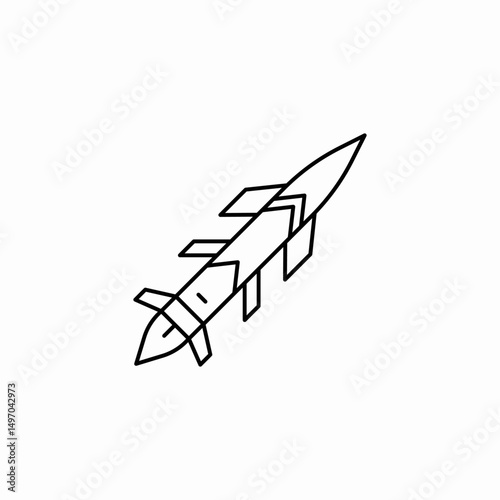 takeoff missile icon sign vector