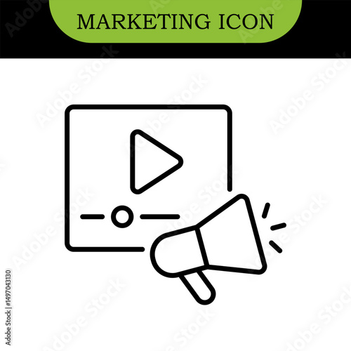 Digital Marketing Line Editable Icons set. Vector illustration in modern thin line style of online business related icons: advertisement, sales, content analysis, and more