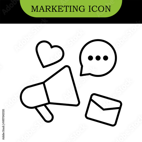 Digital Marketing Line Editable Icons set. Vector illustration in modern thin line style of online business related icons: advertisement, sales, content analysis, and more