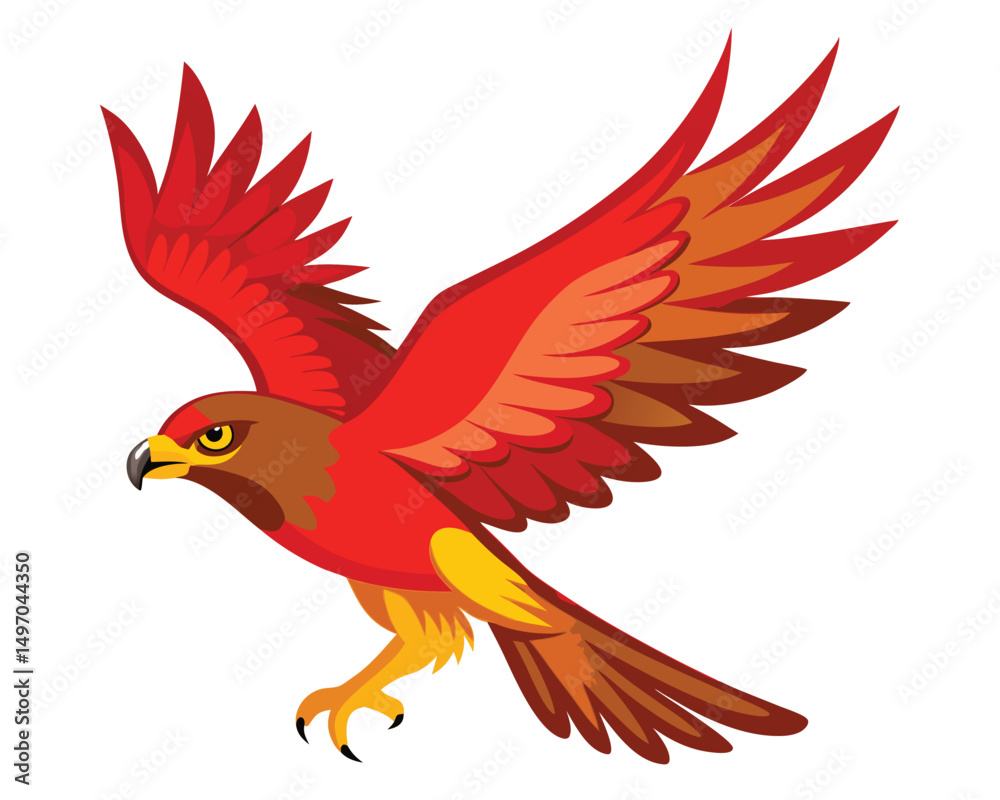 Fototapeta premium a red tailed hawk soaring high with its broad wings