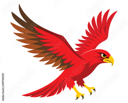 a red tailed hawk soaring high with its broad wings