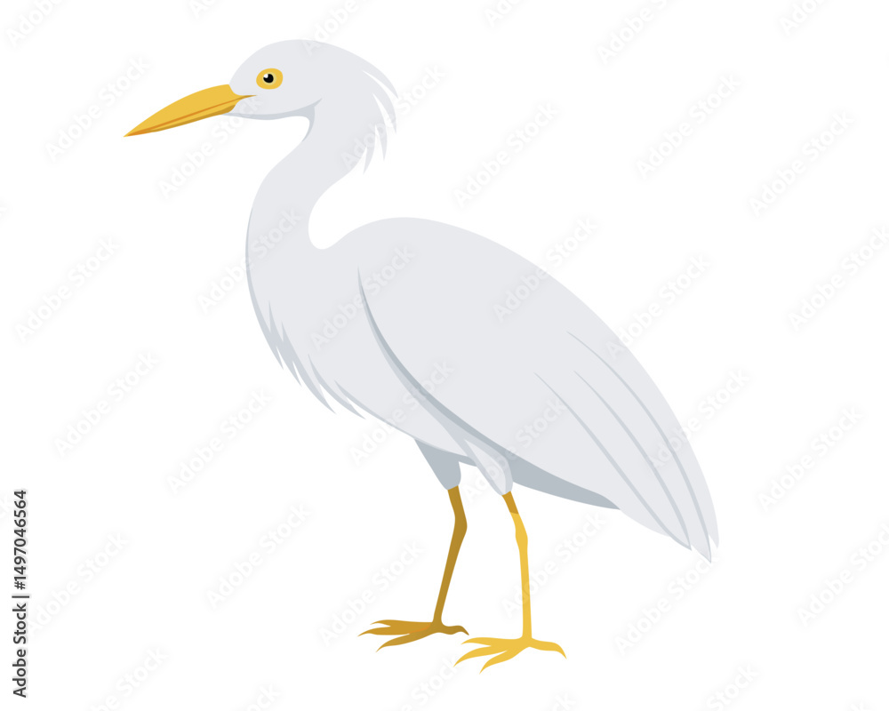 Obraz premium a beautiful watercolor of a snowy egret with its elegant plumage