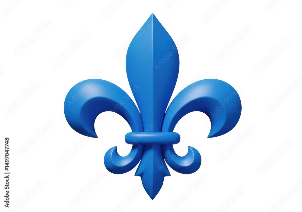 Blue fleur de lis isolated on white background Blue fleur de lis isolated on white background