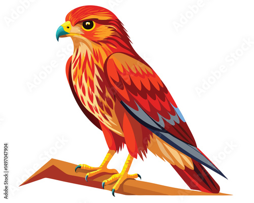 a delicate watercolor of a red shouldered hawk with sharp eyes