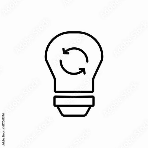 Efficient bulb lighting icon vector sign