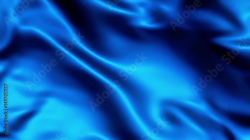 Wallpaper Mural Abstract Blue Silk Fabric Waving Animation: Smooth, Dark and Light Blue Gradient Torontodigital.ca