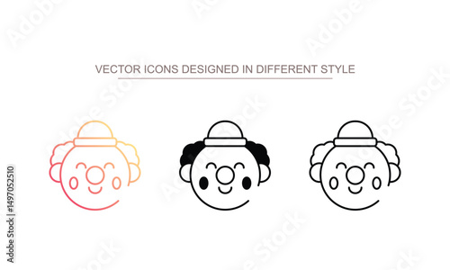 Clown icon design with white background stock illustration