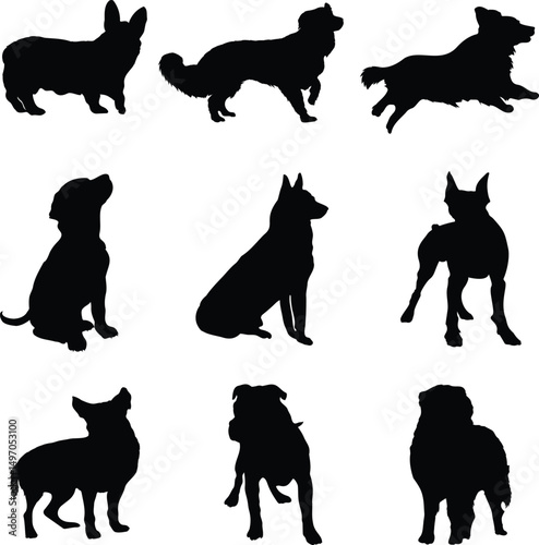 Dog black vector 