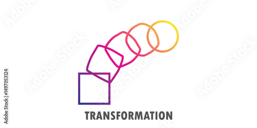 Change icon, transformation, evolution, development, coaching color logo. Vector illustration