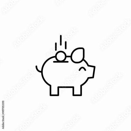 piggy bank icon sign vector