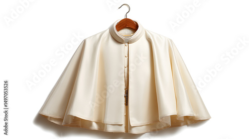 Pope?? shoulder cape on hanger, isolated, white background, photo