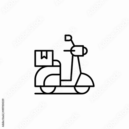 scooter delivery icon sign vector