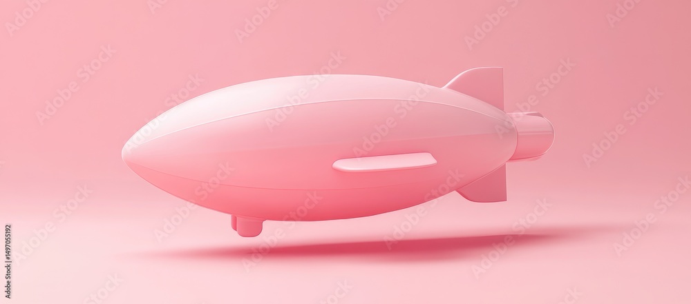 Obraz premium Pink airship on a pastel pink surface