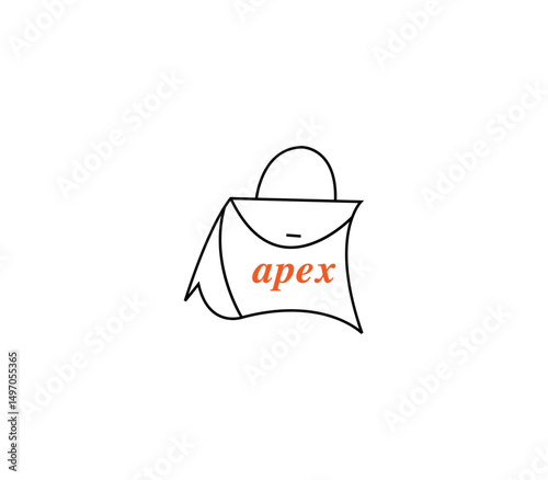 Shopping bag for branding, black & white paper fashion apex bag 